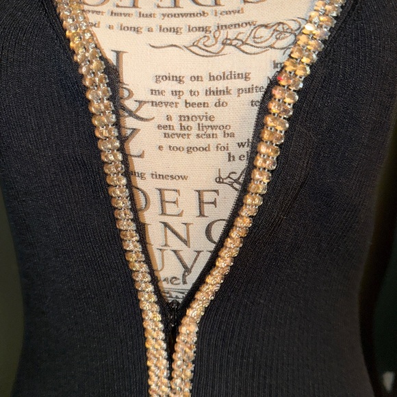 Cache Black Sleeveless Top with Silver Detailing. Vintage! - Picture 4 of 12